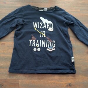 H&M Navy Long Sleeve 'Wizard in Training' Tee